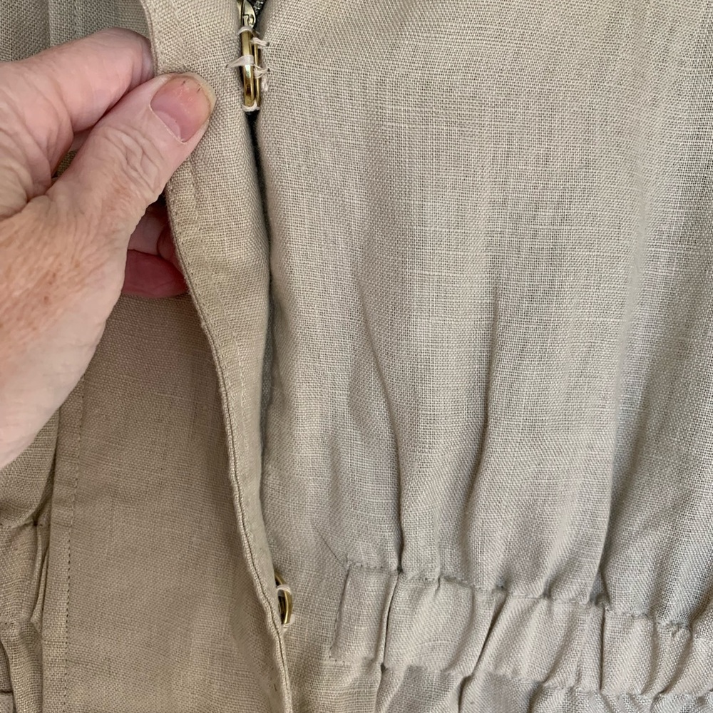 Luii Light Tan Linen Utility Jacket - Picture 5 of 6